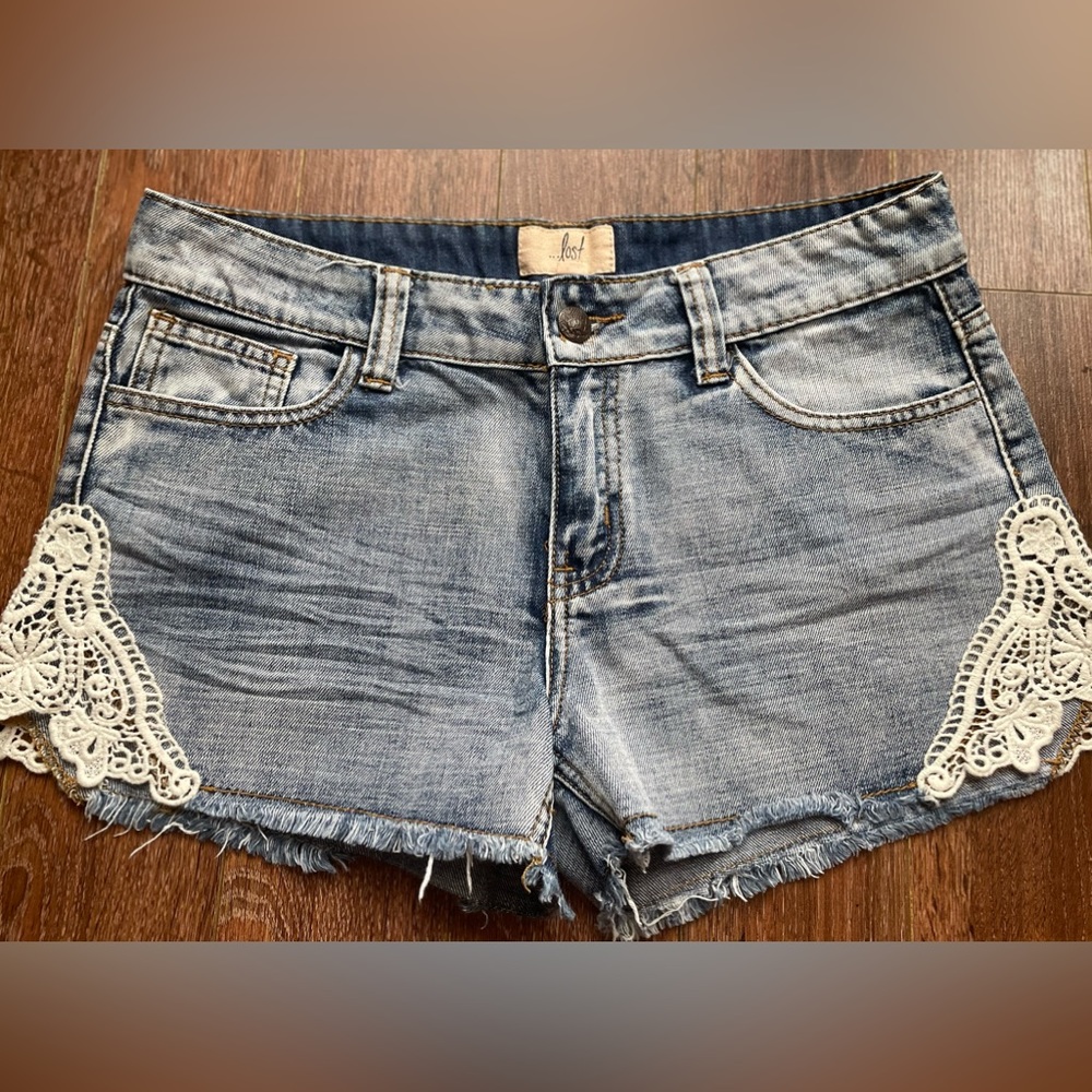 lost lace jean short shorts, 28
